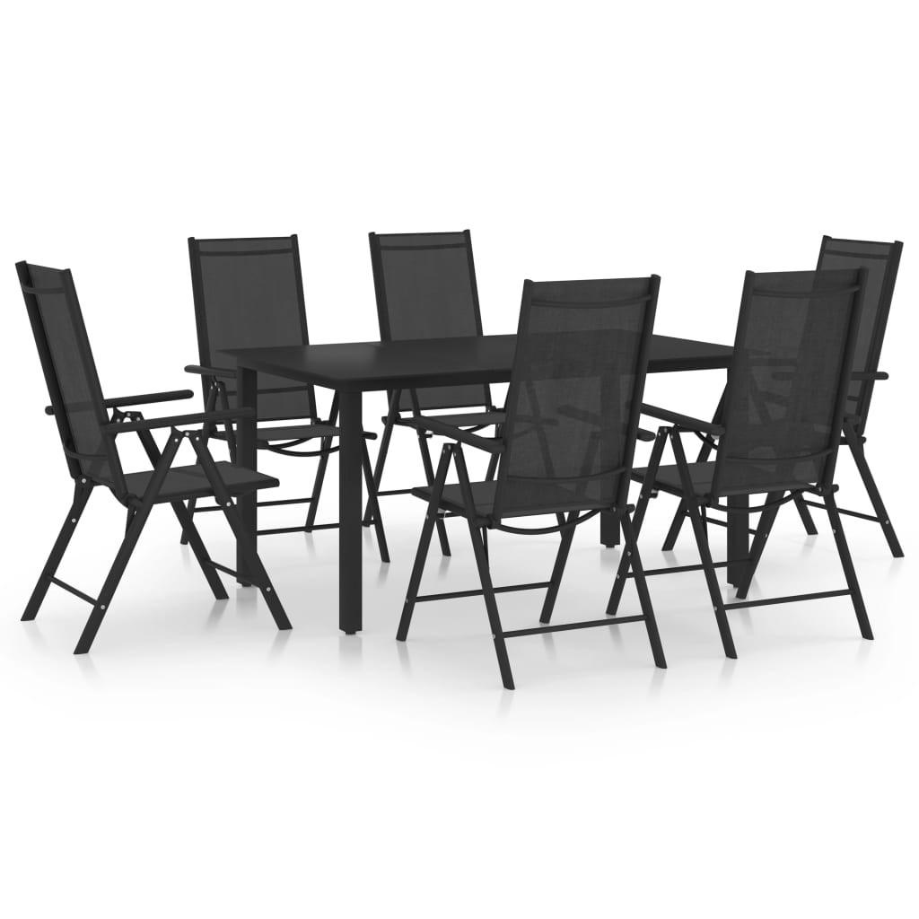 vidaXL Garten-Essgruppe Schwarz