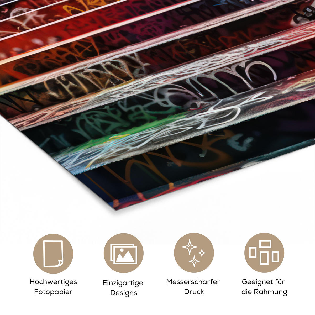 POSTER Treppe - Graffiti - Farben - Kunst 20x30 cm - Multicolor, Papier (20/30/0.1cm) - MuchoWow