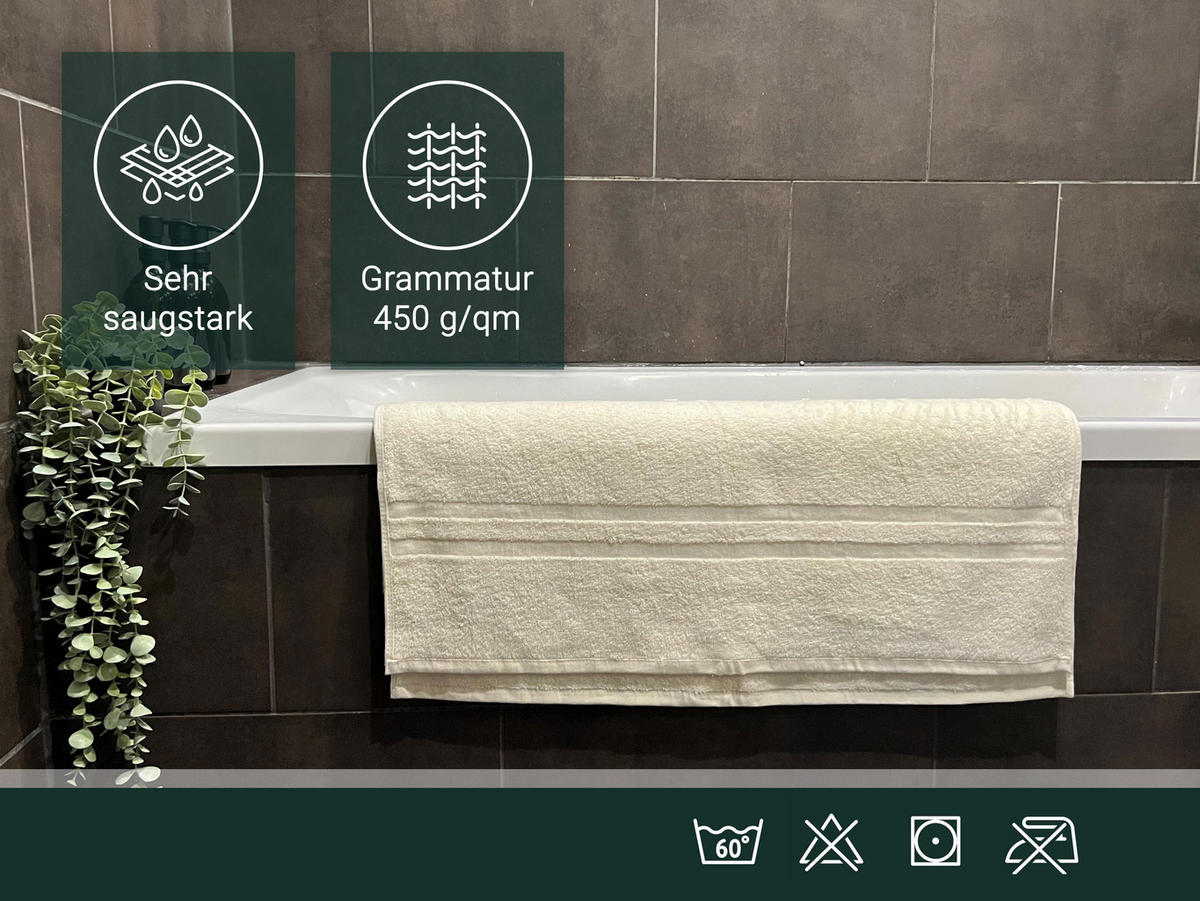 SAUNATUCH, 2er-Set, 70x180 cm, 100% Baumwolle, Beige - Beige, Textil (70/180cm) - Zollner