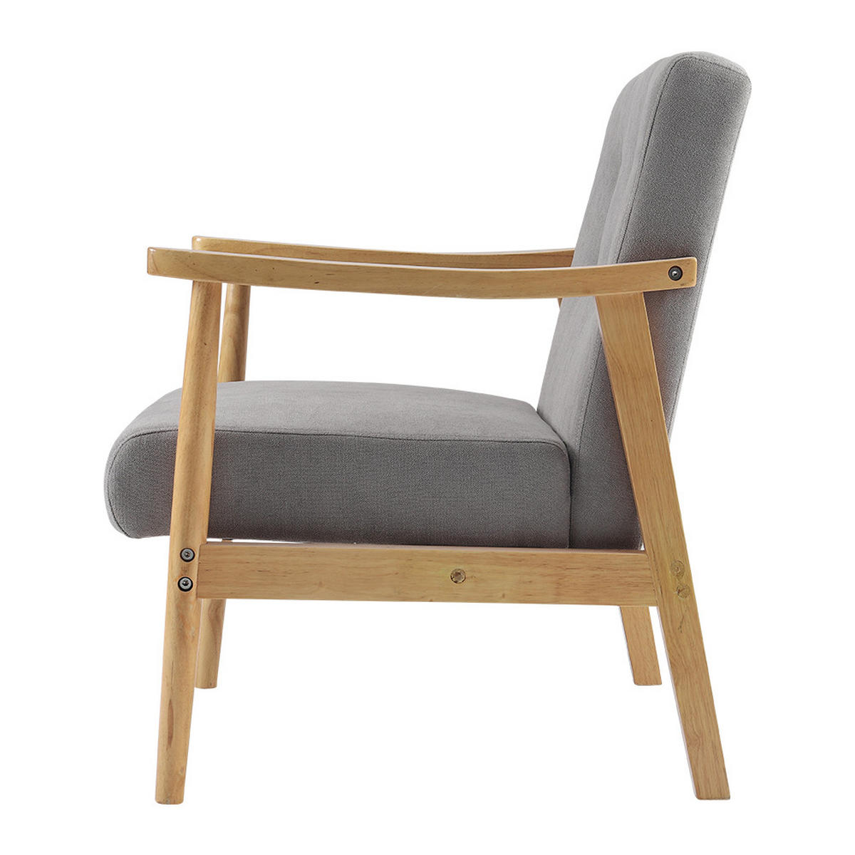POLSTERSESSEL 74/70/81 cm Armlehnen Holzrahmen Leinen Grau - Grau, Holz/Textil (74/81/70cm) - Livingandhome