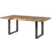 BAUMTISCH Mango 220x100x77 natur lackiert / U-Beine anthrazit glänzend FREEFORM 5 - Naturfarben, Holz (220/100/77cm) - Massivmoebel24