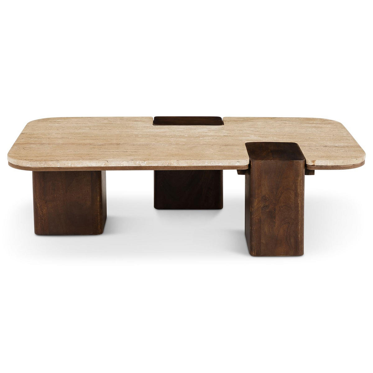COUCHTISCH SURAT braun/beige - Beige/Braun, Naturmaterialien/Holz (60/100/27cm) - IDIMEX
