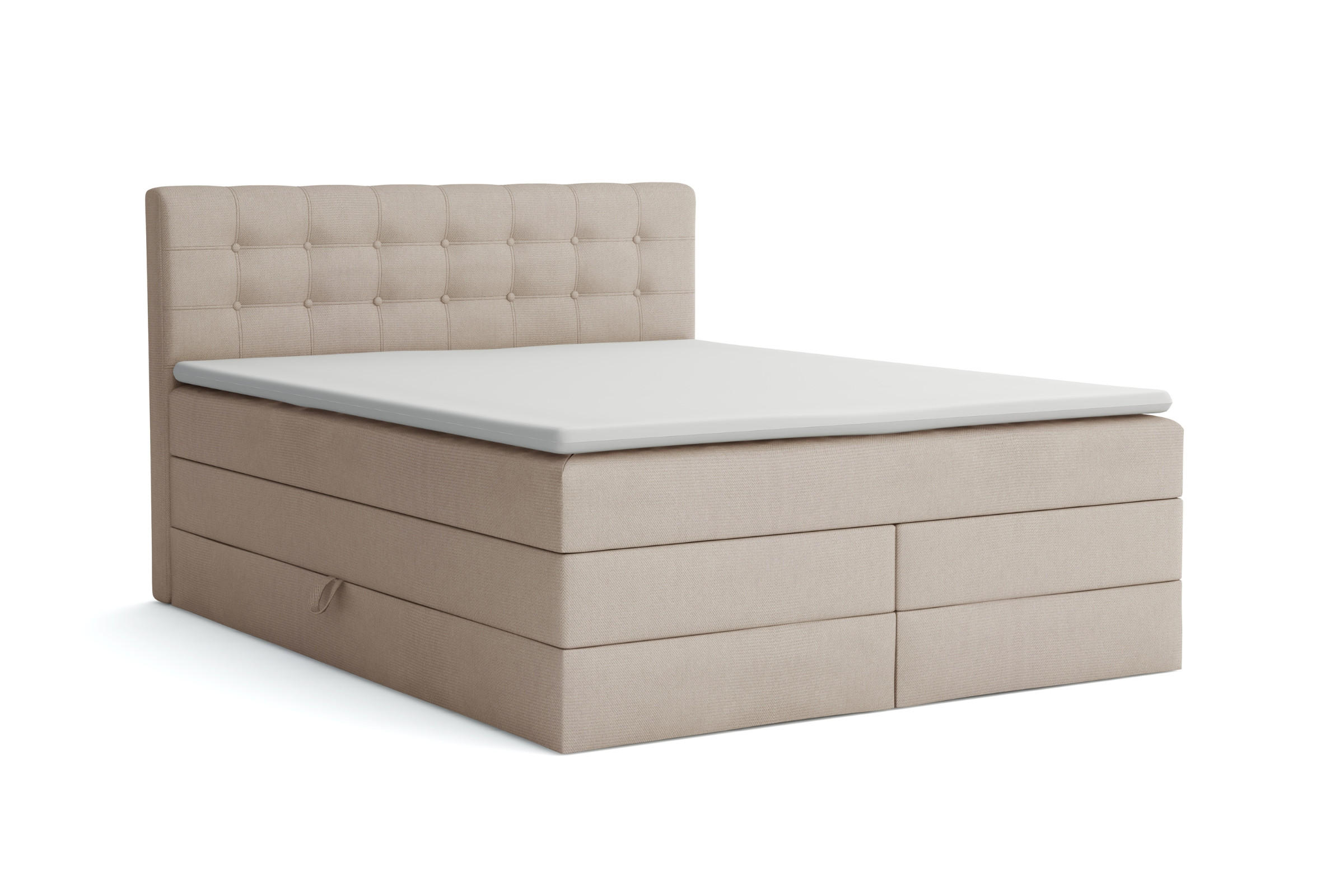 BOXSPRINGBETT SANTE 200/200 in Velour Beige - Beige, Holz/Holzwerkstoff (200/200cm) - Deine Möbel 24