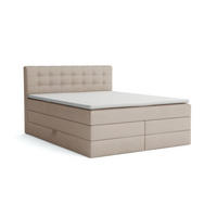 BOXSPRINGBETT SANTE 200/200 in Velour Beige - Beige, Holz/Holzwerkstoff (200/200cm) - Deine Möbel 24