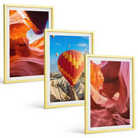 BILDER SET 3er Set - 40x60 cm Goldrahmen - Wüstenschluchten aus der Ballonfahrt - Goldfarben, Kunststoff (40/60cm) - TULUP