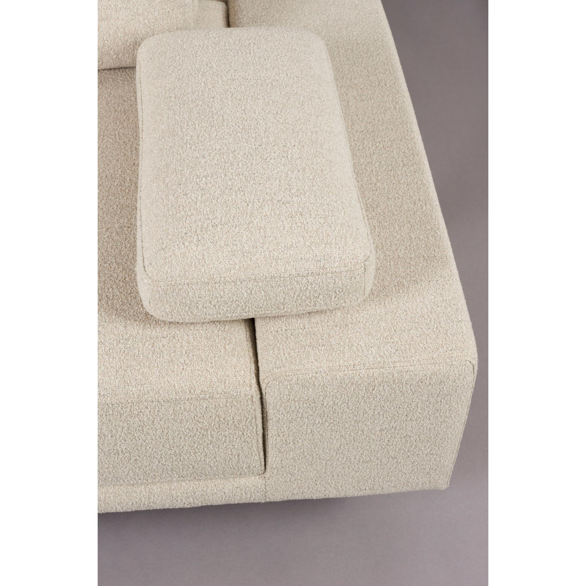 SOFA 3-SITZER Shelly Chaise Longue Links Off-White - Beige/Weiß, Kunststoff (308/90/183.5cm) - Dutchbone