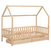KINDERBETT Marceau 190/90 cm - Braun, Holz - Happy Garden