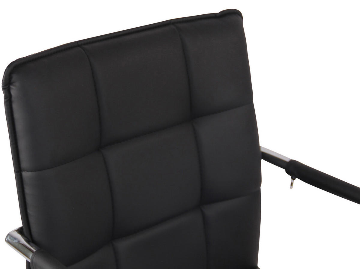 SCHWINGSTUHL Lederlook schwarz - Chromfarben/Schwarz, Textil/Metall (57/89/64cm) - CLP