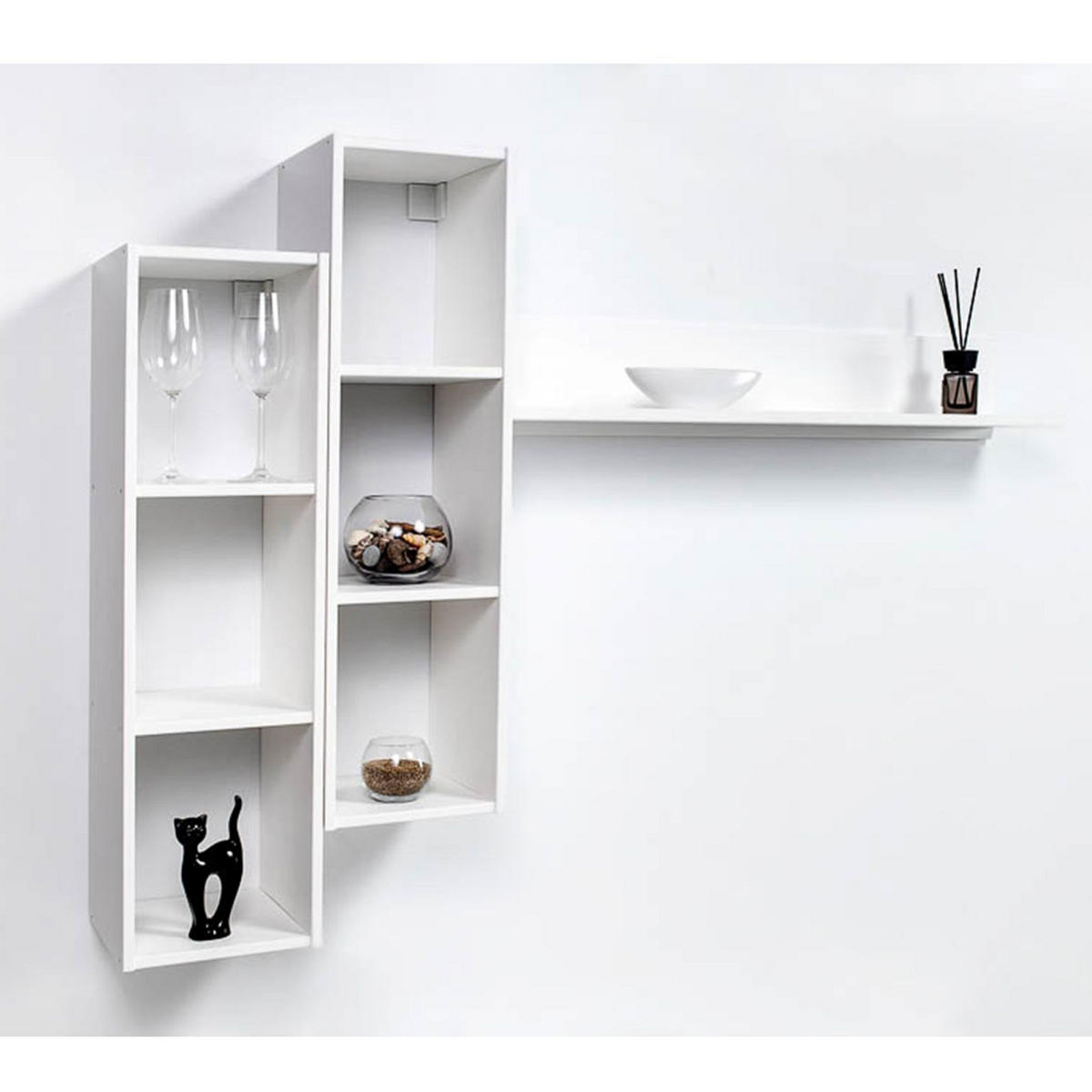 WANDREGAL Massivholz 17/100/17 cm - Weiß, Holz (100/17/17cm) - hagge home