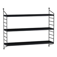 SADA NÁSTĚNNÝCH POLIC 2 KS Strängnäs - černá, kov (60/50/15cm) - [en.casa]