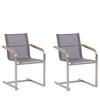 GARTENSTUHL 2er-Set Edelstahl grau Cosoleto - Grau, Metall (56/85/55cm) - Beliani