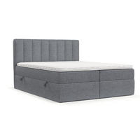 BOXBETT Bari 140/200 cm Grau im Neve Stoff - Grau, Holz/Holzwerkstoff (140/200cm) - AltaBeds