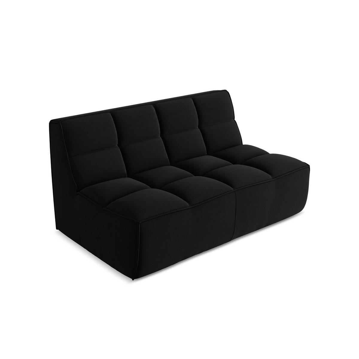 2-SITZER-SOFA Samt Stoff Schwarz - Schwarz, Kunststoff/Textil (160/75/93cm) - LaMiaSofa