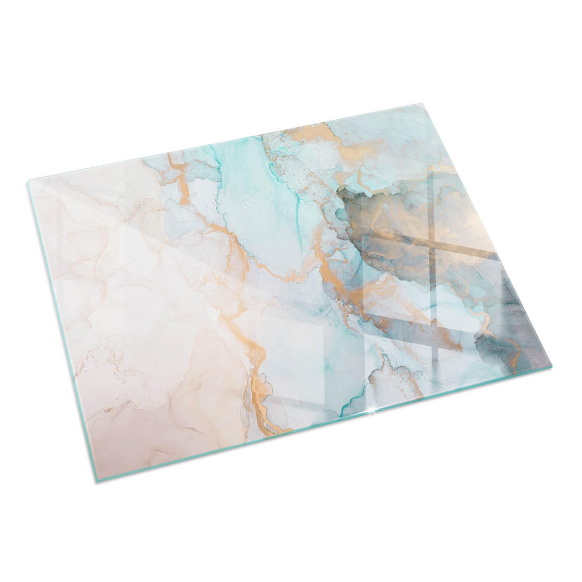 GLASPLATTE für Kamin 60x40 cm Türkis - Türkis, Glas (60/40/0.4cm) - ArtPrintCave