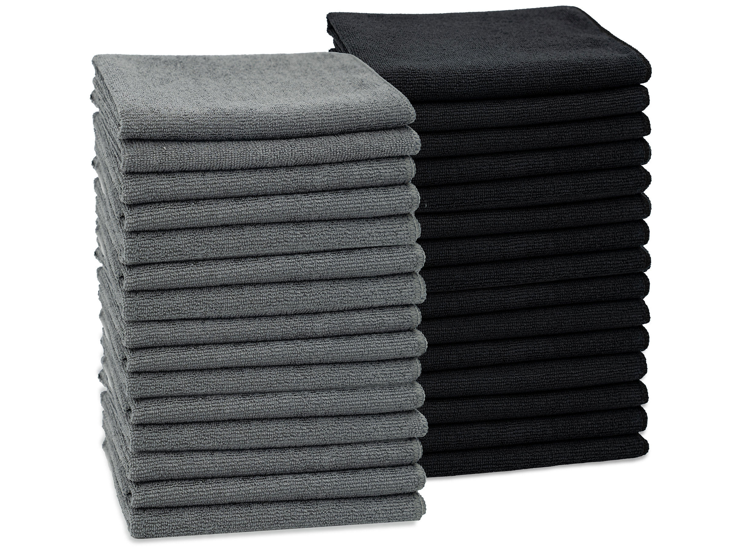 REINIGUNGSTÜCHER, 30er-Set, 40 x 40 cm, 80% Polyester, 20% Polyamid, Schwarz - Anthrazit, Textil (40/40cm) - Zollner