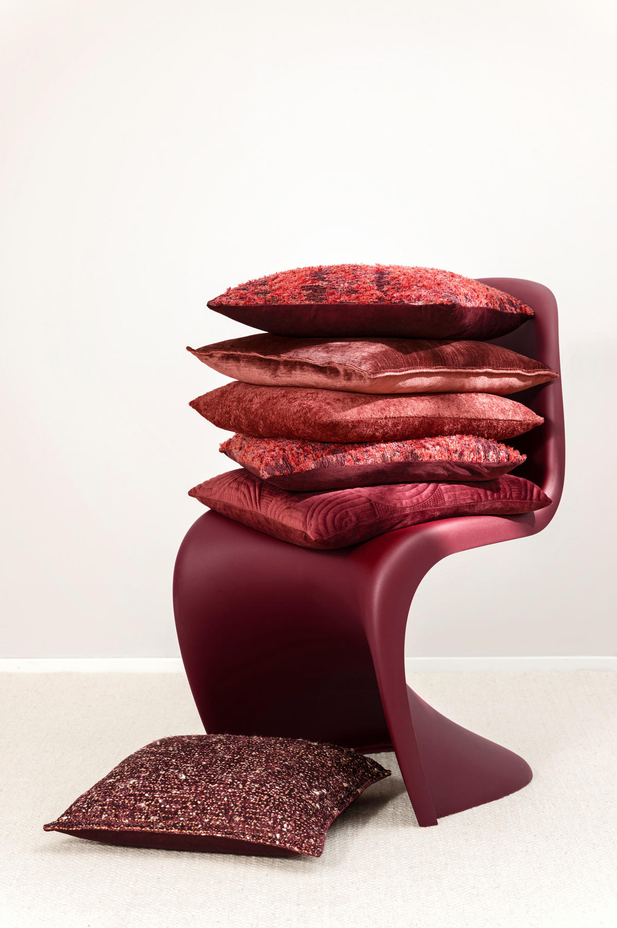 ZIERKISSENHÜLLE MONTE - Rot, Textil (45/45cm) - Magma Heimtexx