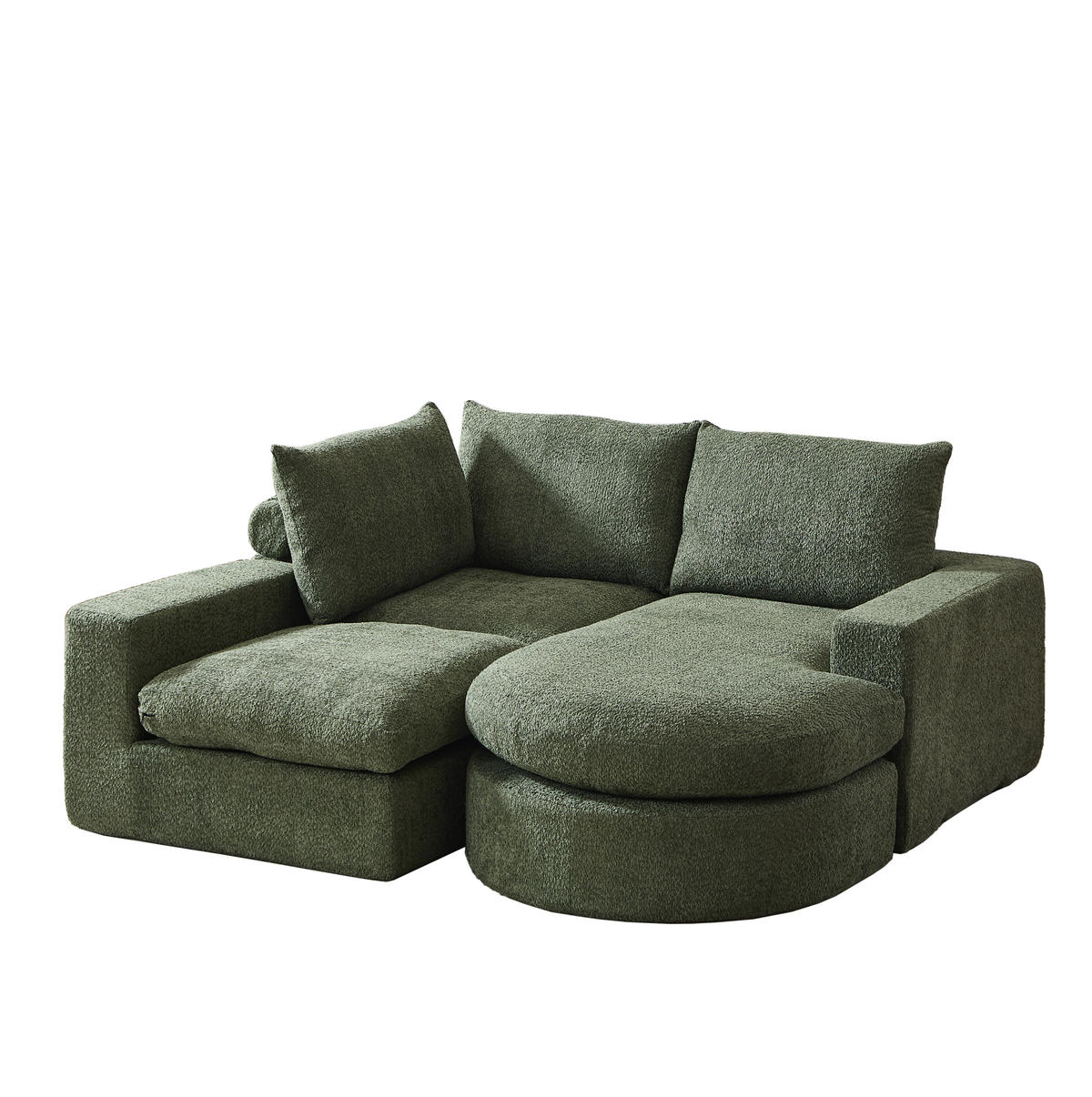 SOFA modular mit Chaiselongue 251 x 160 x 81 cm Chenille Green 4-teilig - Grün, Kunststoff (160/250cm) - Meubliv
