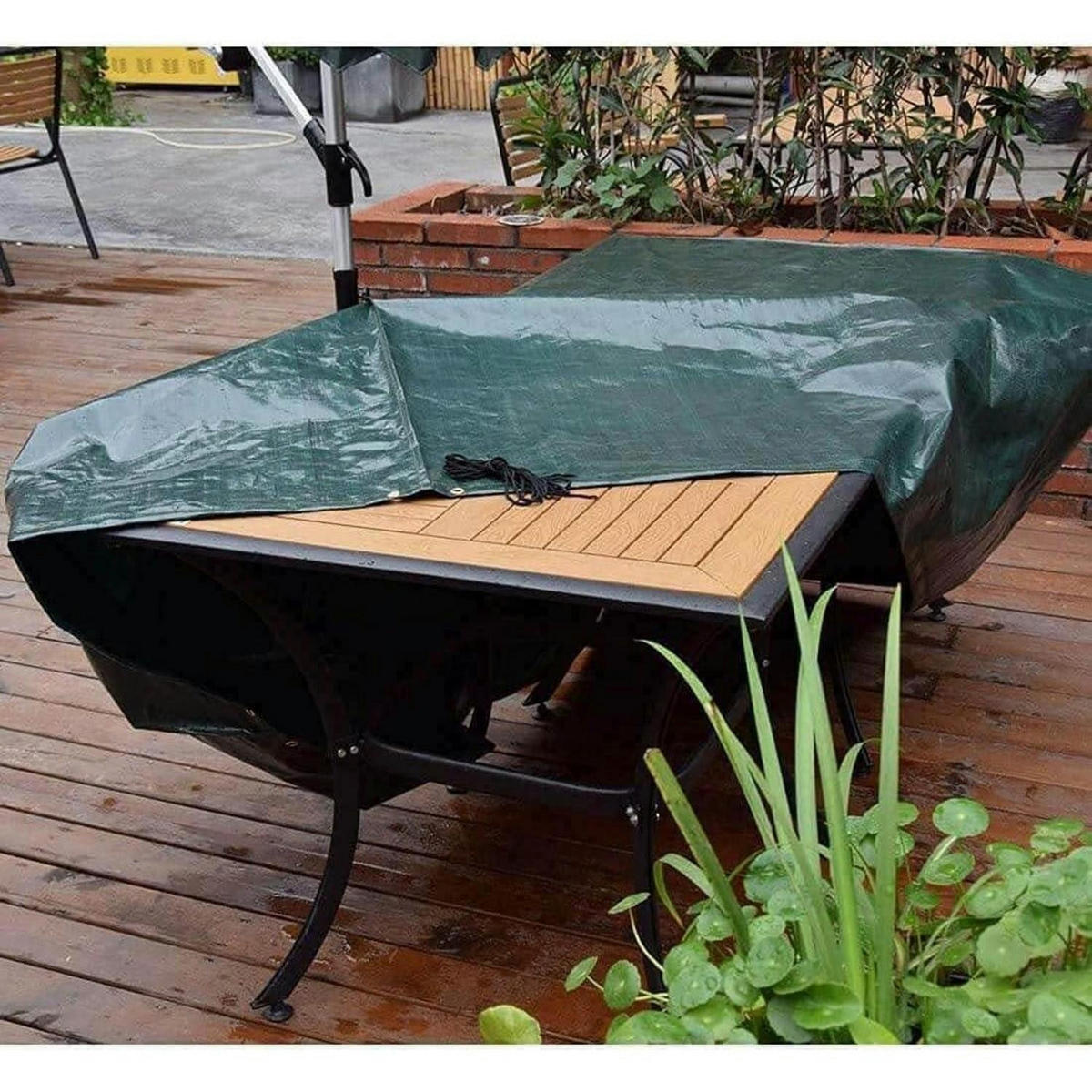 GARTENMÖBELABDECKUNG Rechteckig Wasserdicht 180 x 120 x 70 cm Grün - Grün, Kunststoff (180/70/120cm)