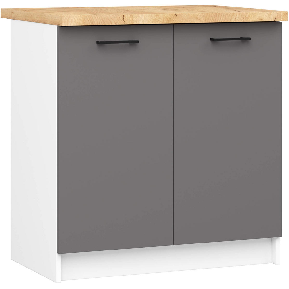 UNTERSCHRANK Weiß, Graphit Grau 85/80/46 - Weiß/Grau, Holzwerkstoff (80/85/46cm) - RAUMHIRSCH FURNITURE