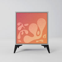 SIDEBOARD IRREGULAR PINK, Grau, 57,5x42x70,5 cm, Schwarze Metall-Sternfüße - Multicolor/Schwarz, Holzwerkstoff/Metall (57.5/70.5/42cm) - SpaceRebels