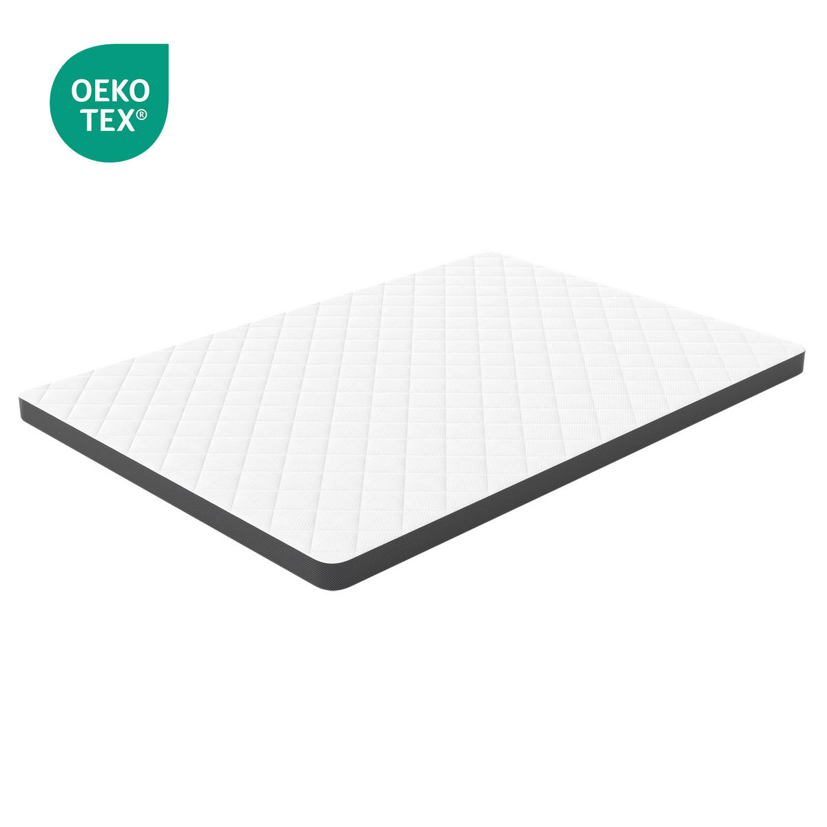 KOMFORTSCHAUMMATRATZE 90/200 cm H3, 7 cm hoch, 7 Zonen, profilierter Schaum - Grau, Textil (90/200cm)
