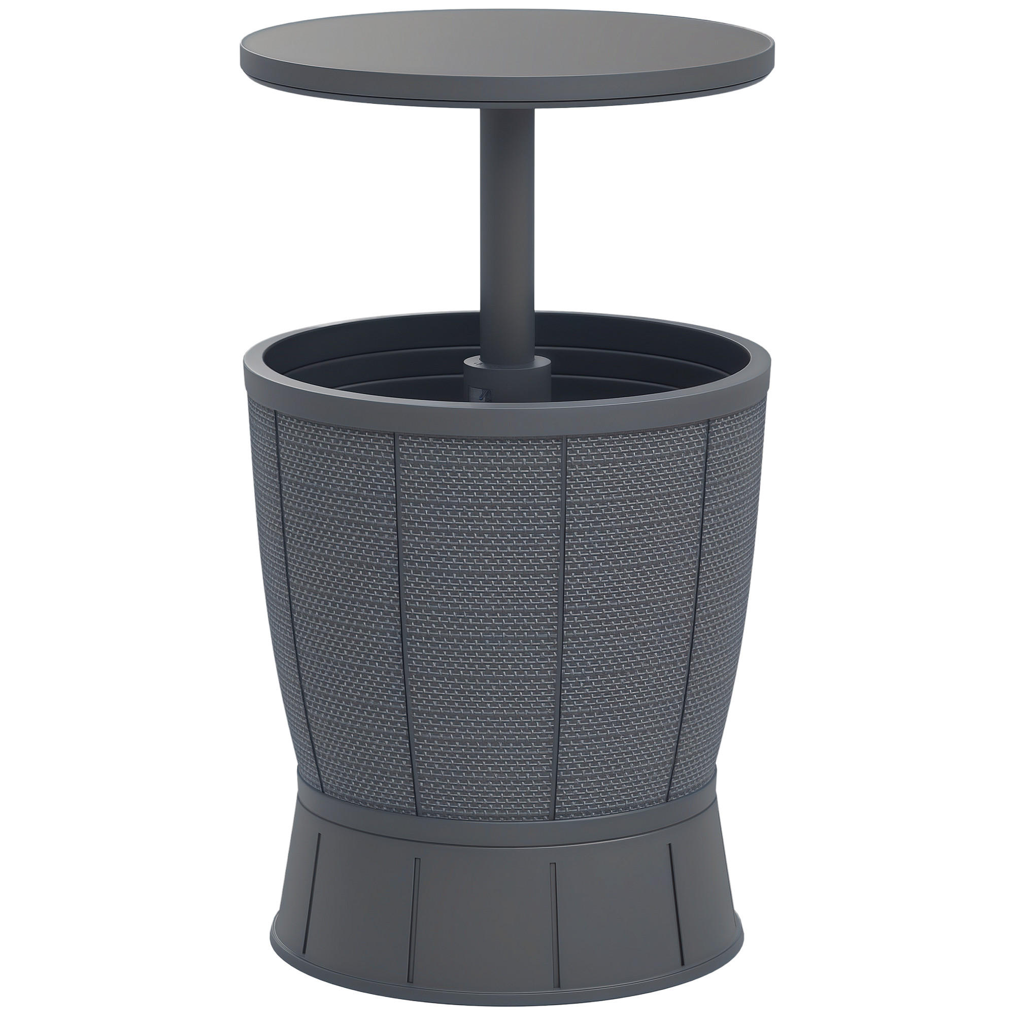 GARTENTISCH DE-14133 3-in-1 mit Eisbehälter, höhenverstellbar Grau - Grau, Kunststoff (49/49/84cm) - ComfortXL