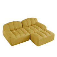 ECKSOFA aus granuliertem Fleece, frameless Lounge-Design ohne Montage - Gelb, Textil (210/165cm) - Urban Meuble
