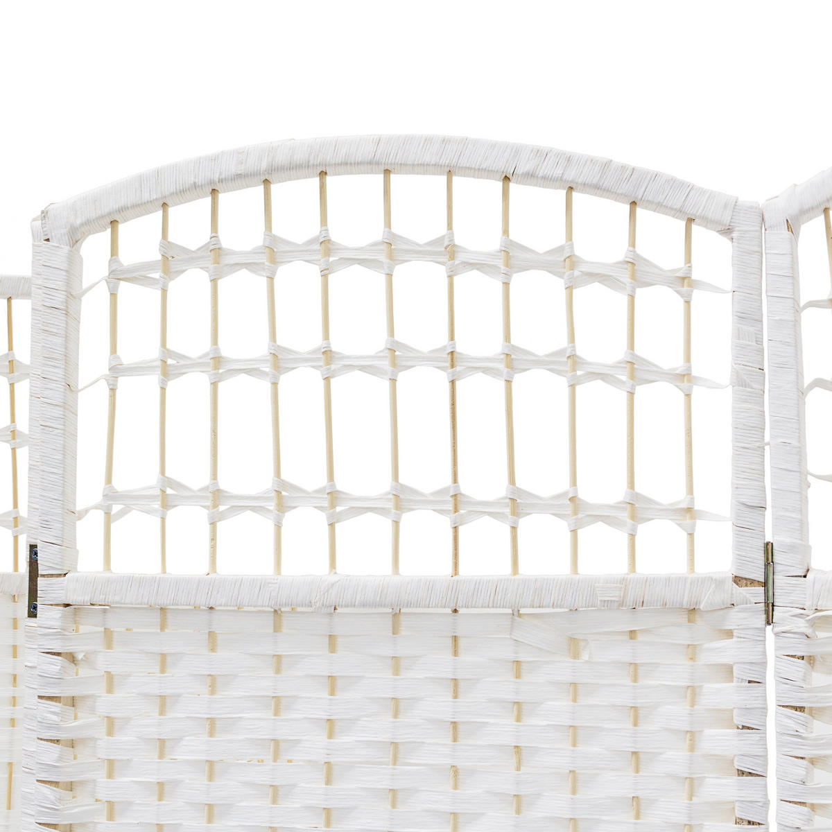 PARAVENT 4teilig - Weiß, Holz/Papier (180/179/2cm) - Relaxdays