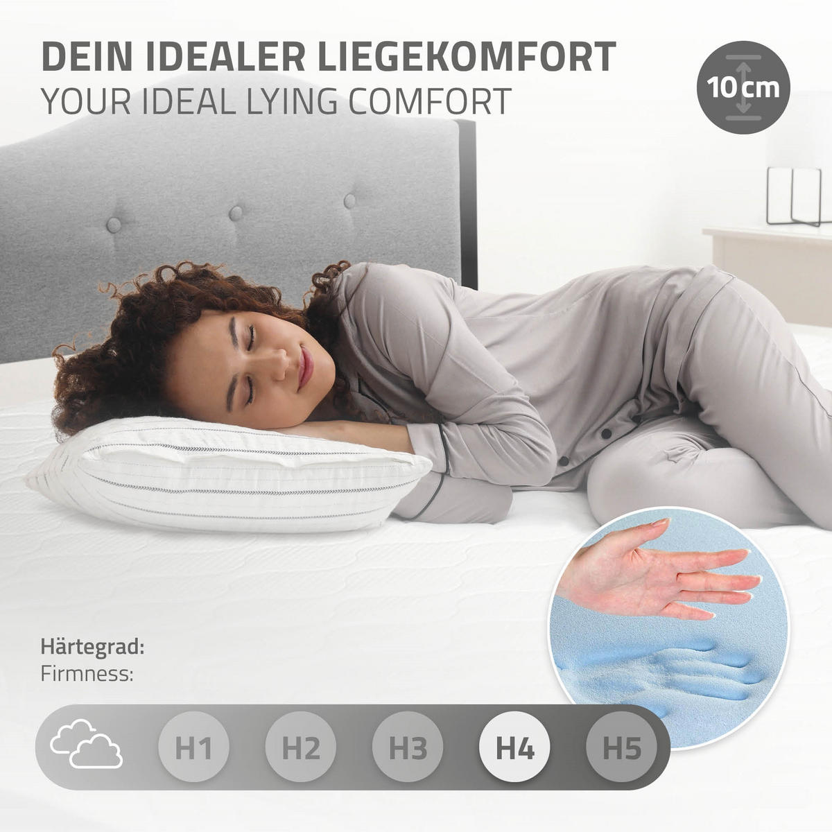 POLSTERBETT 90x200 cm Grau Bettgestell mit Matratze und Lattenrost - Beige/Grau, Holz/Textil (90/200cm) - ML-DESIGN