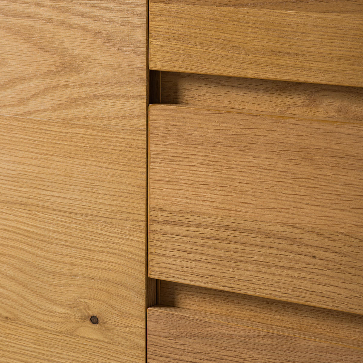 SIDEBOARD mit 2 Türen - Echtholzfurnier / Eisen, Eiche / Schwarz - Eichefarben/Schwarz, Holzwerkstoff (165/86/40cm) - home24