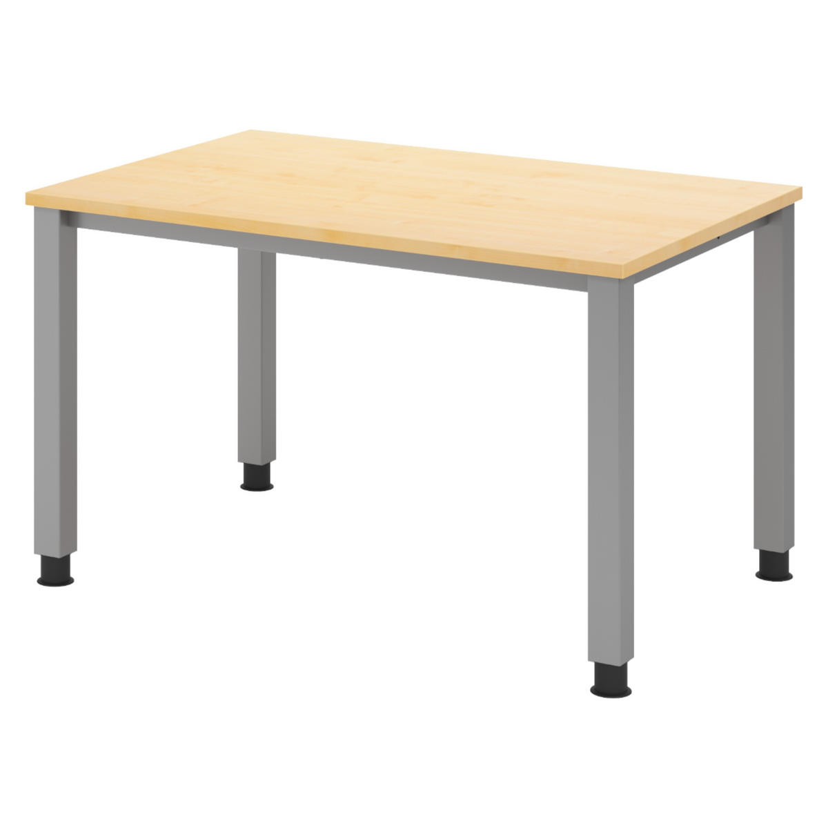 SCHREIBTISCH Serie-Q Gestell: Silber 80/120/74 cm in Ahornfarben - Ahornfarben, Holzwerkstoff (80/120/74cm) - bümö