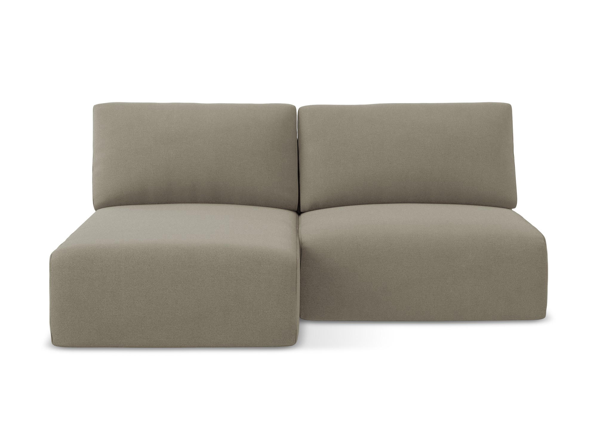 ECKSOFA mit Schlaffunktion links Strukturstoff Stoff Beige - Beige/Schwarz, Kunststoff/Textil (149/210cm) - Makamii