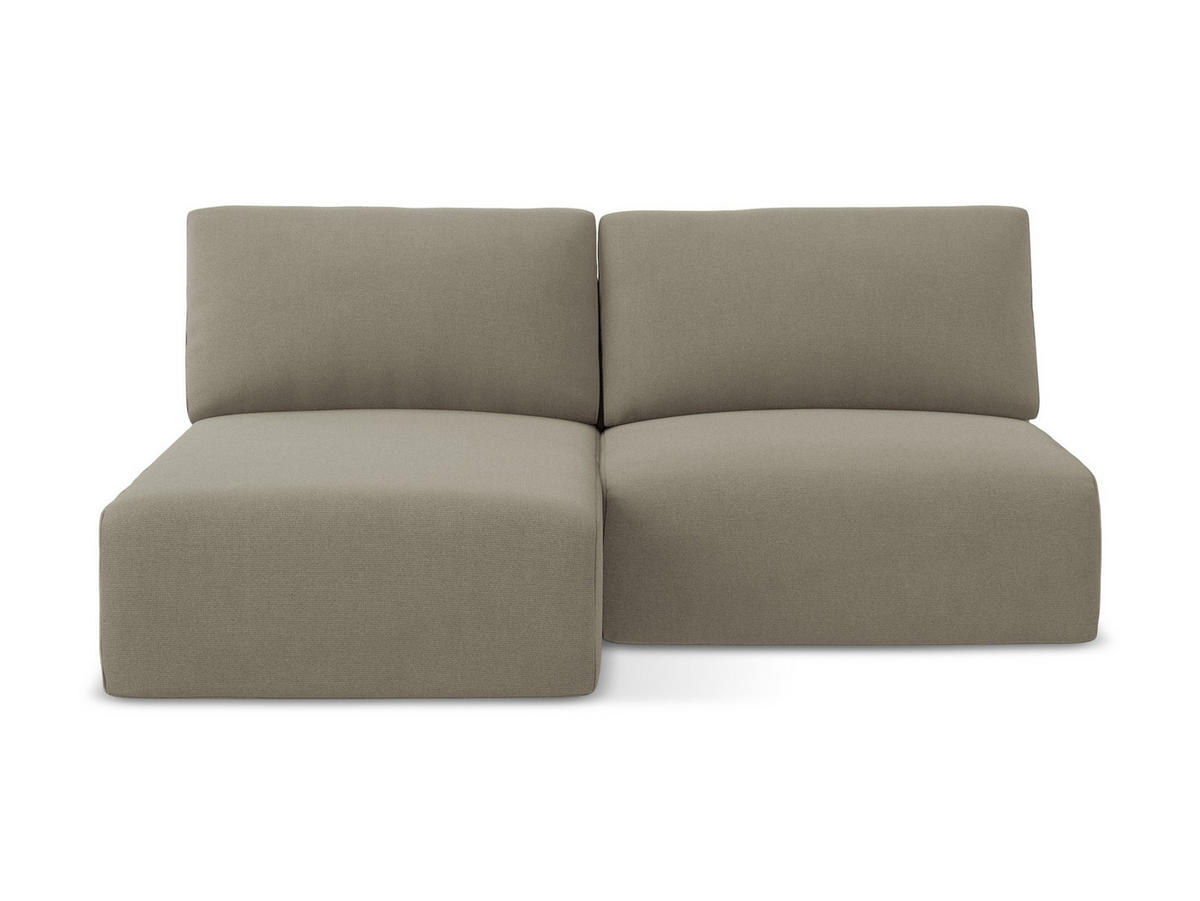 ECKSOFA mit Schlaffunktion links Strukturstoff Stoff Beige - Beige/Schwarz, Kunststoff/Textil (149/210cm) - Makamii