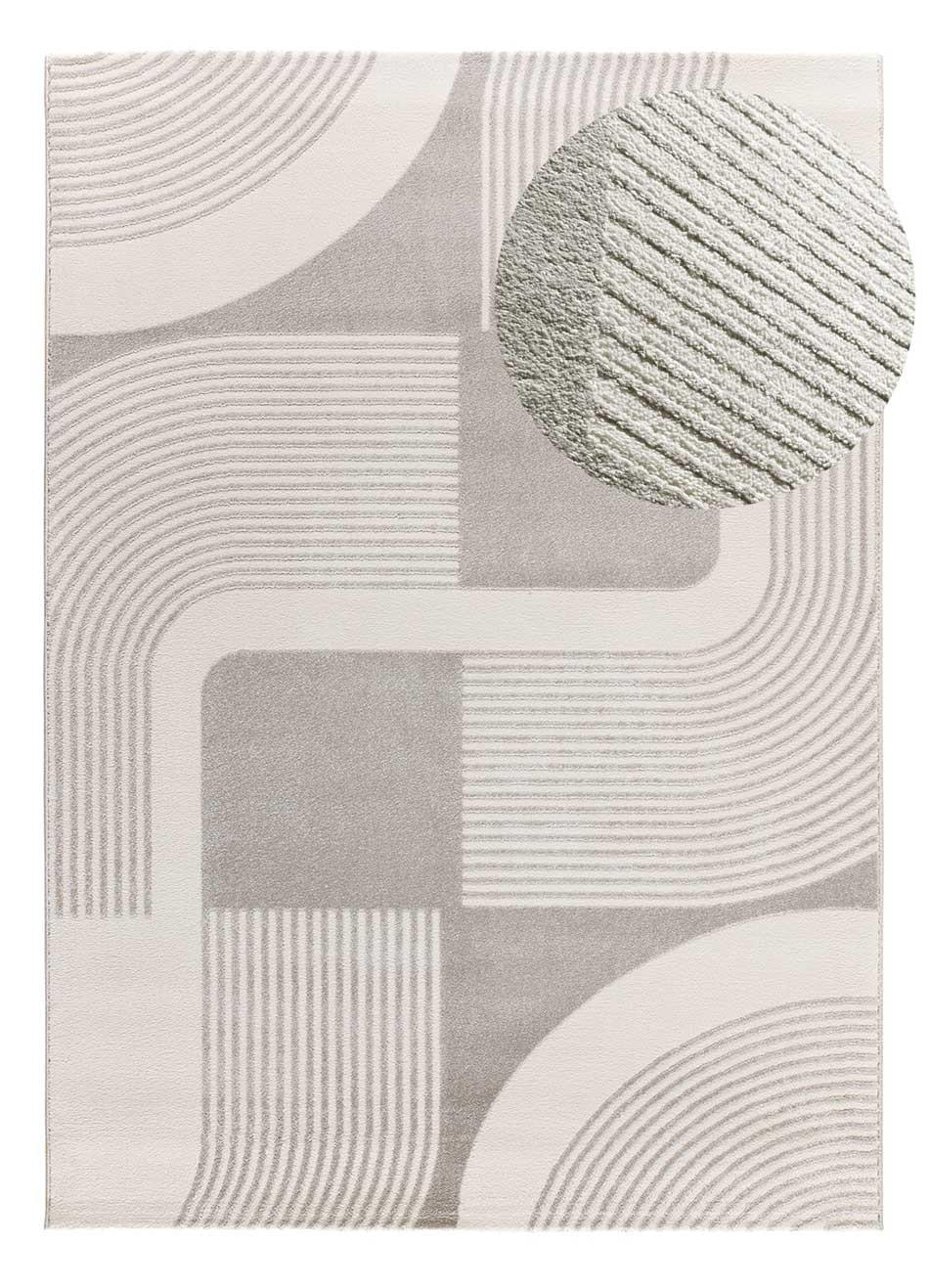 Atticgo Webteppich Grau, Creme 160x230 cm