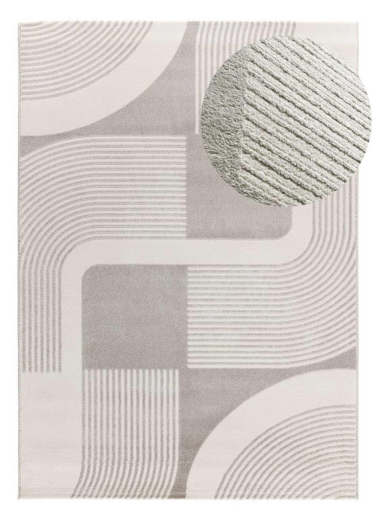 WEBTEPPICH grau Flora 80/150 cm - Creme/Grau, Naturmaterialien/Textil (80/150cm) - Atticgo