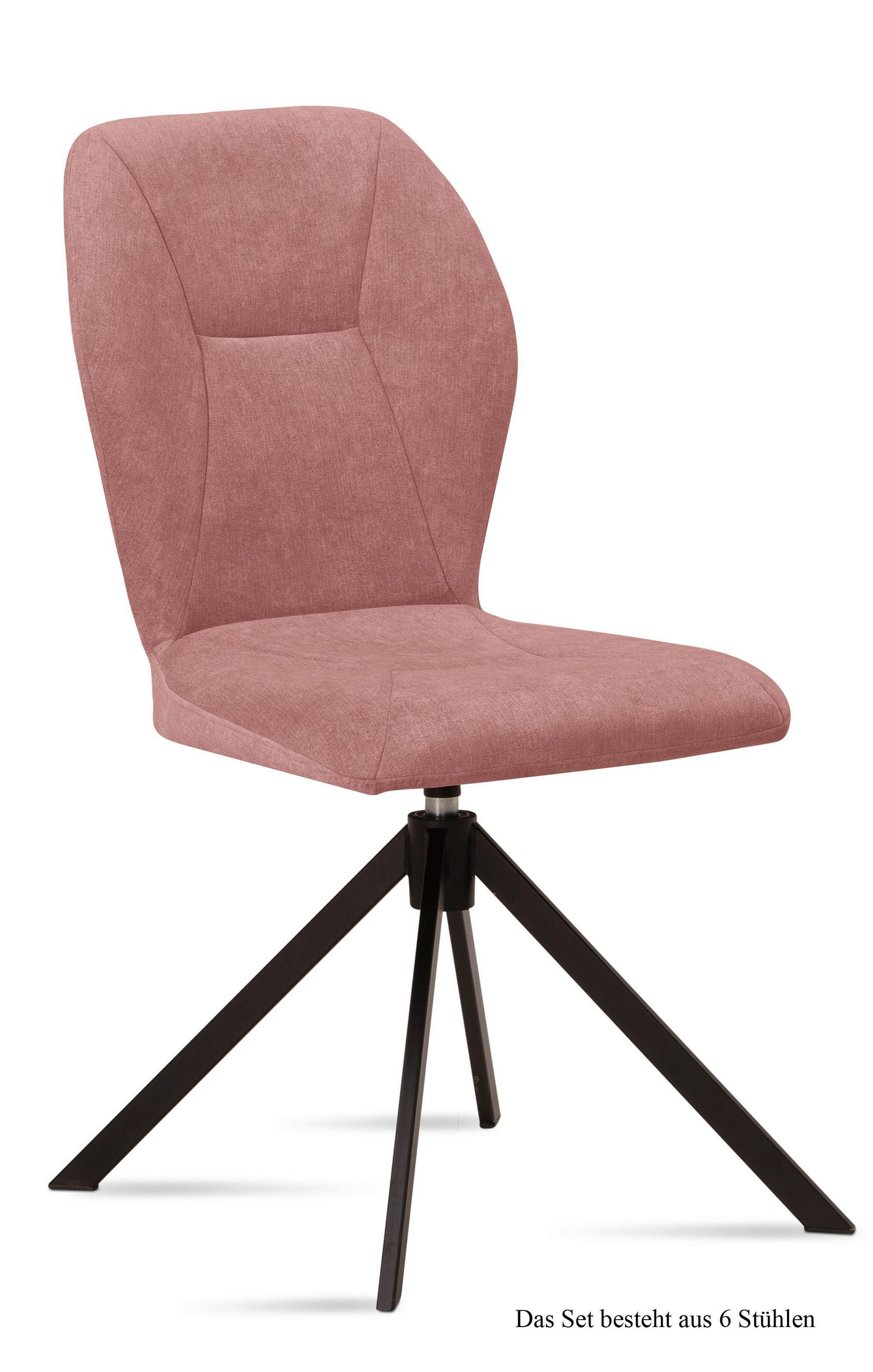 ESSZIMMERSTUHL drehbar (6er-Set) Denyse 51x92x60 Schwarz/Rosewood - Dunkelrosa/Schwarz, Kunststoff (60/92/51cm) - 58aufmkessel