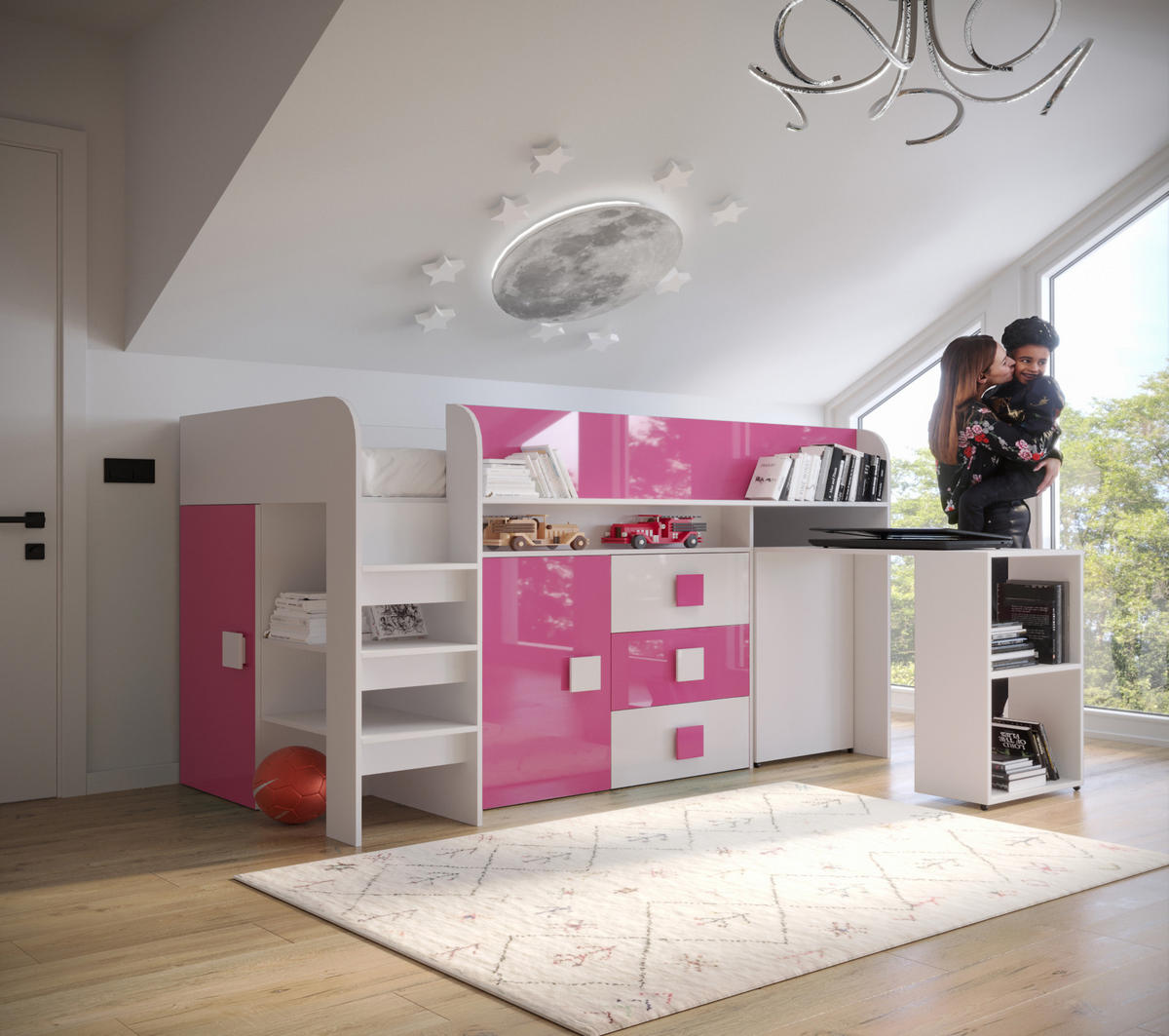 HOCHBETT 203,3/106,6/125 - Pink/Weiß, Holz (90/200cm) - MÖBEL KRYSPOL
