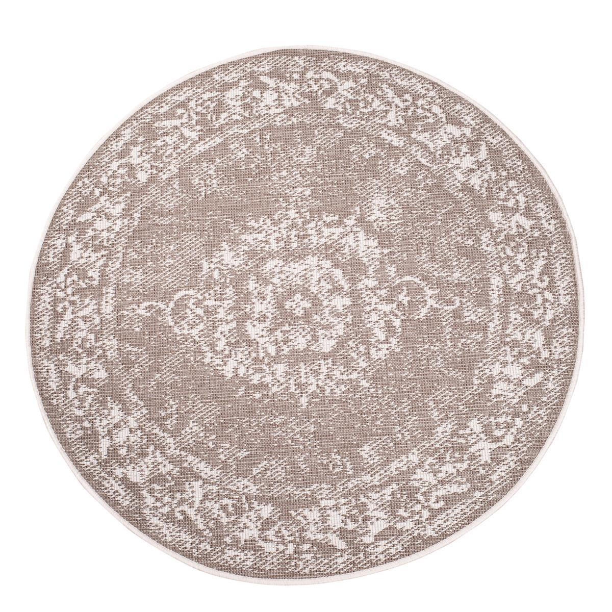 OUTDOOR-TEPPICH DuoRug 5577 Creme 160x160 cm - Beige, Textil (160/160cm) - carpet city