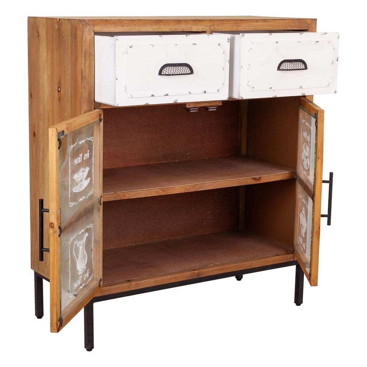 SIDEBOARD aus Holz und Metall 80x37x91 cm - Multicolor, Holz (80/91/36.5cm) - Wanderlust