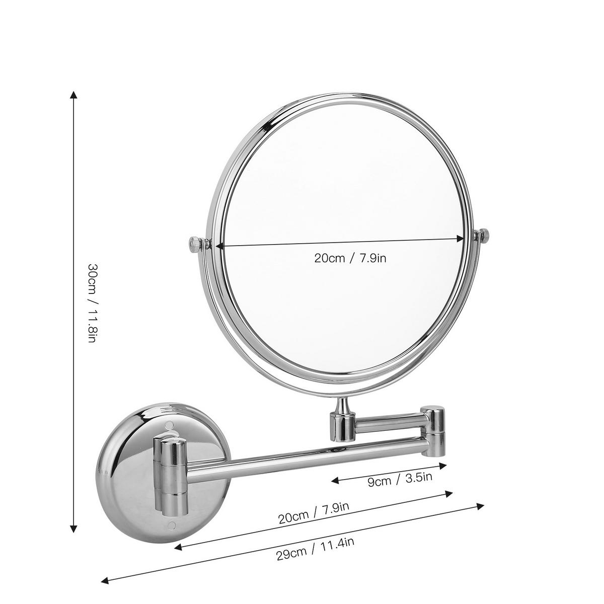 SCHMINKSPIEGEL wandmontiert – Kosmetikspiegel aus galvanisiertem Metall, modern & stilvoll für Badezimmer - Silberfarben, Metall (9/30/29cm) - Ej. Life