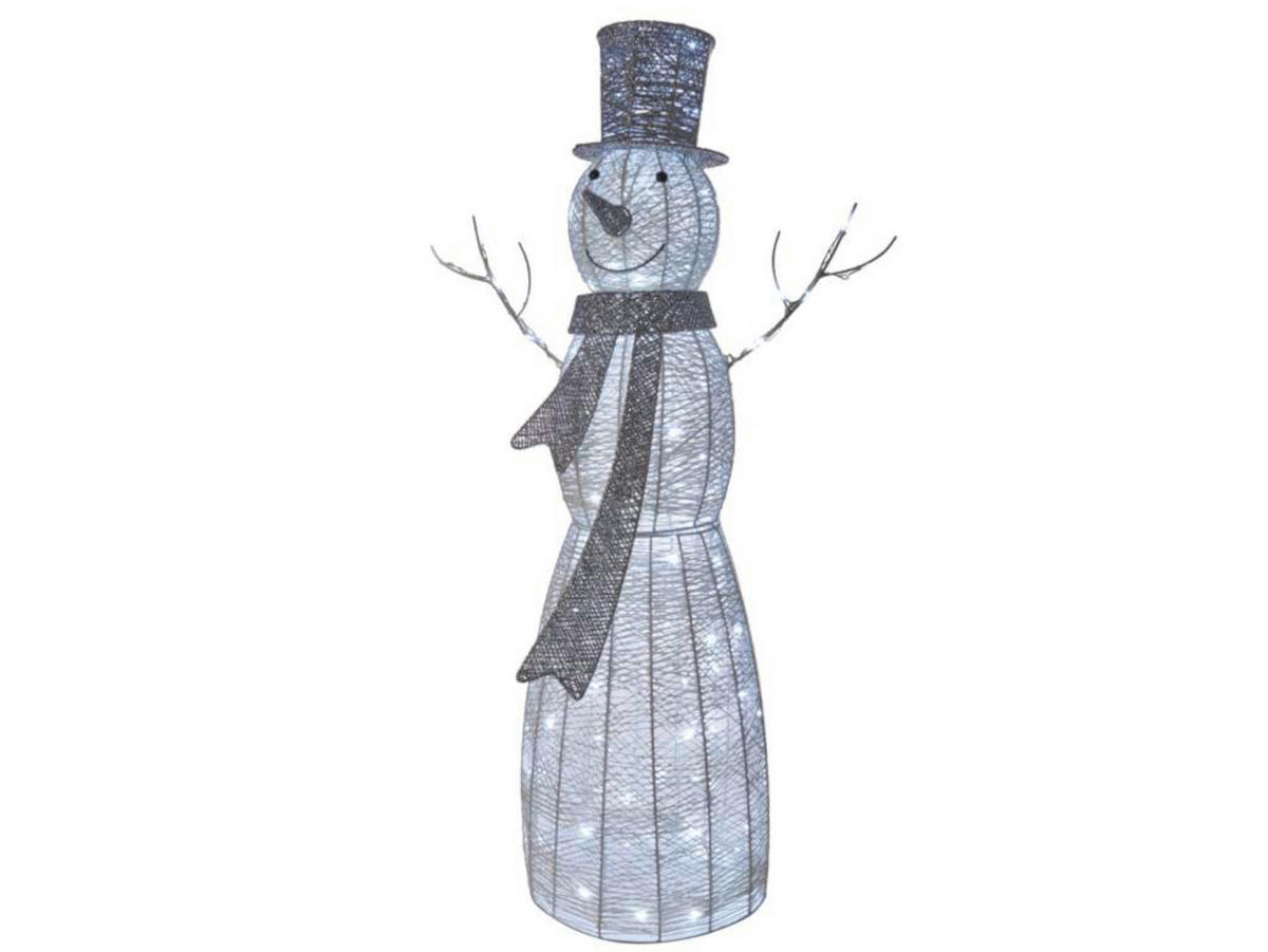 LED-LICHTDEKORATION SCHNEEMANN 124 cm - Weiß, Kunststoff (39/124/39cm) - LAALU