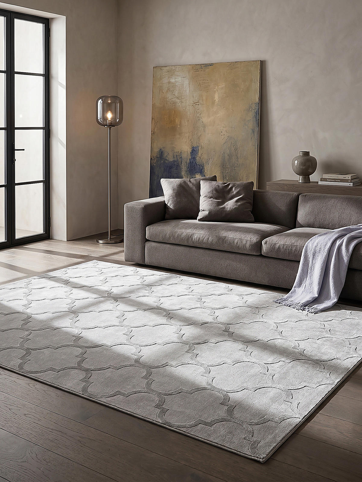 TEPPICHLÄUFER Orientalisch ERESMA Polyester Grau 80 x 300 cm - Grau, Textil (80/300cm) - KADIMA DESIGN