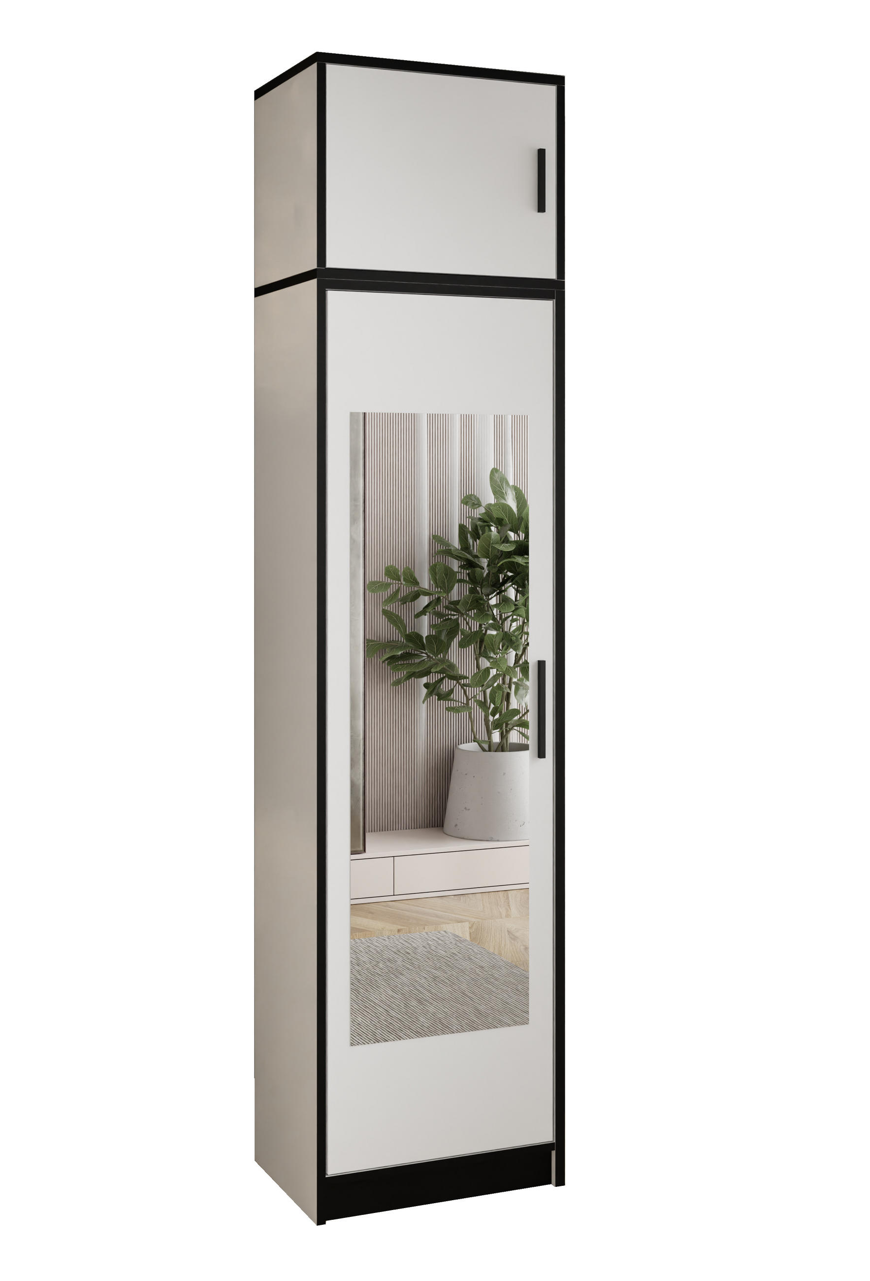 Kier Furniture ŠATNÍ SKŘÍŇ ROJ s nástavbou 1D Bílá