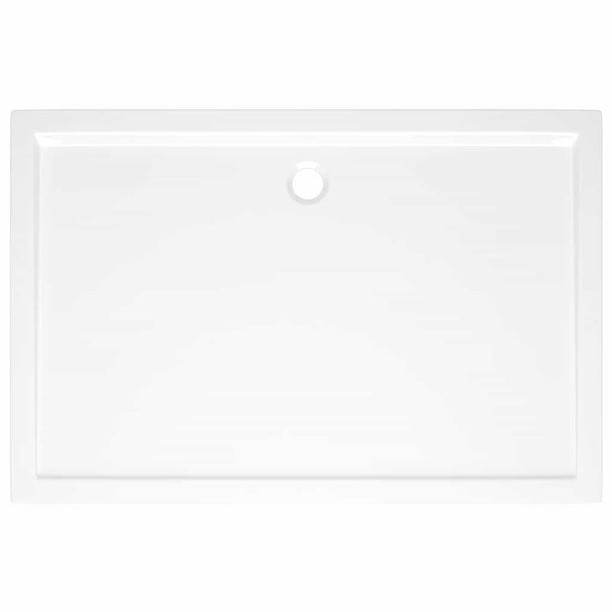DUSCHTASSE Rechteckig Weiss 80/120 Cm - Weiß, Glas (120/4/80cm) - vidaXL