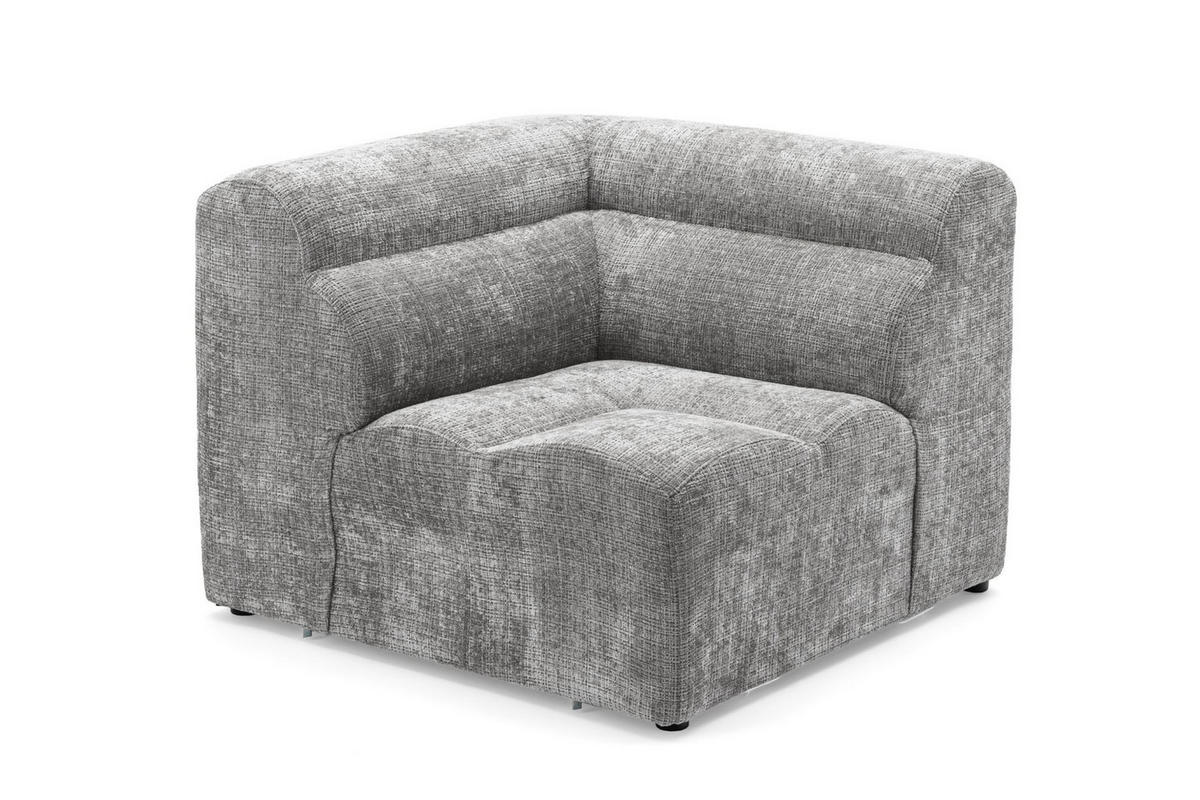 6-SITZER modulares Wohnlandschaft U XXL VEER SET 3 Rechts, 368 x 200 cm, Chenille Webstoff Grau - Schwarz/Grau, Holz/Kunststoff (200/75/368cm) - Muffo