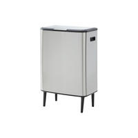 ANTI-FINGERABDRUCK-MÜLLTRENNSYSTEM auf Füßen – 60 L + 5 L – Edelstahl – 2 Behälter – DRAVIK - Silberfarben, Metall (53.4/80/32.4cm) - Vente-Unique