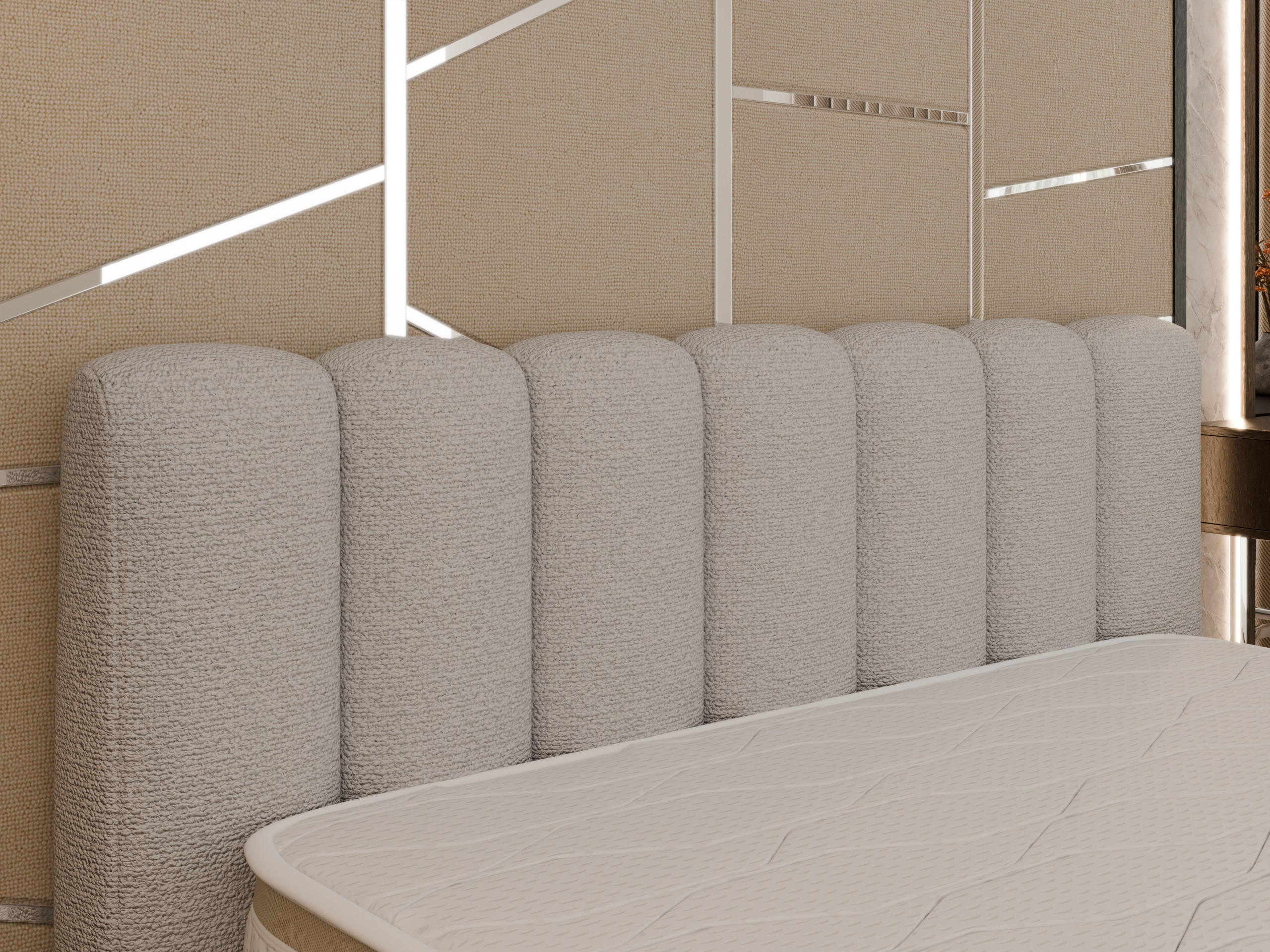 POLSTERBETT Zaira 180x200cm – Elegantes Polsterbett für modernen Wohnstil , ohne matratze, Sandfarben - Sandfarben, Holz (180/200cm) - Panda Möbel