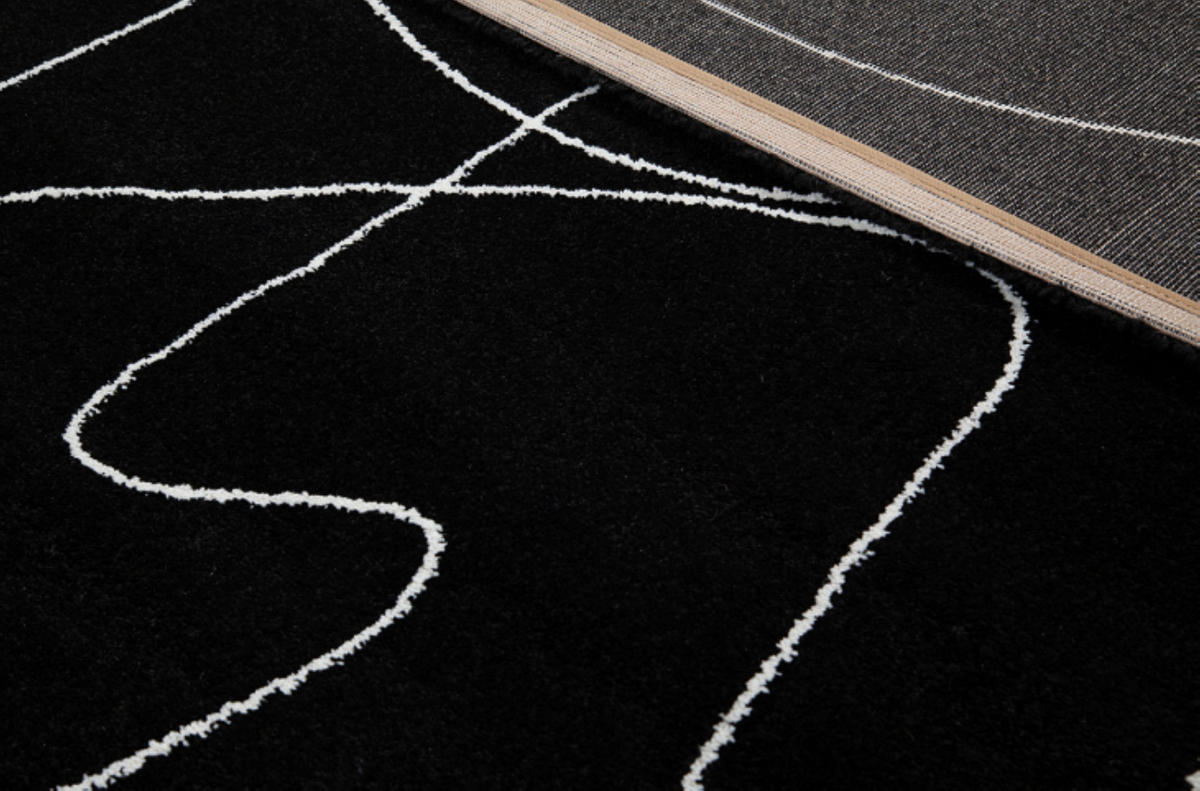 TEPPICH modern Wohn-/Schlafzimmer Flachgewebe PENNY Schwarz 160x230 cm - Schwarz, Textil (160/230cm) - Novatrend