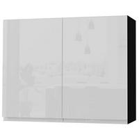 HÄNGESCHRANK Florence W3/90 Schwarz / RAL 9003 signalweiß HG 90 / 32,5 / 72cm - Weiß Hochglanz/Schwarz, Holz/Holzwerkstoff (90/72/32.5cm) - Feldmann-Wohnen