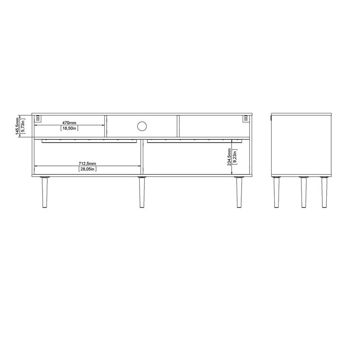 TV-ELEMENT Weiß - Weiß, Holzwerkstoff (148/64/41cm) - ebuy24